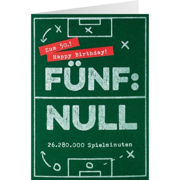 Gruss und Co - Filzkarte 50. Geburtstag - Fußball-Feld
