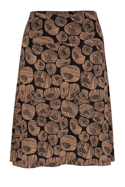 Zilch - Rock Skirt Wide - graphic shell - Muster schwarz beige