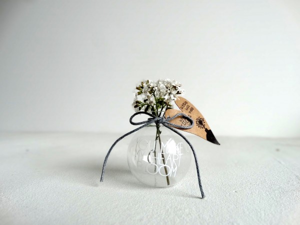 Mini-Blumenvase aus Glas - Mini Kugelvase - You make my heart bloom