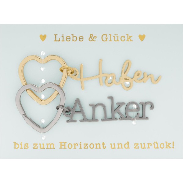 Gruss und Co - Schlüsselanhänger Schlüssel-Worte Hochzeit - Hafen & Anker
