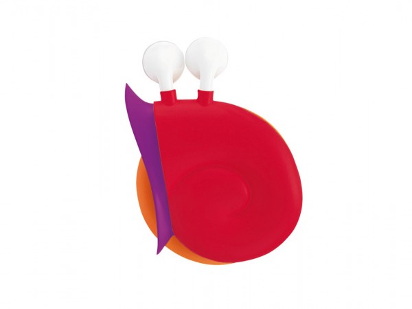 e-my - Ohrhörer mit Kabelaufwicklung Schnecke - Lady Snail rot
