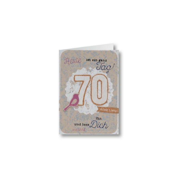 Gruss und Co - Kork-Karte - 70. Geburtstag - Heute ist ein ganz besonderer Tag