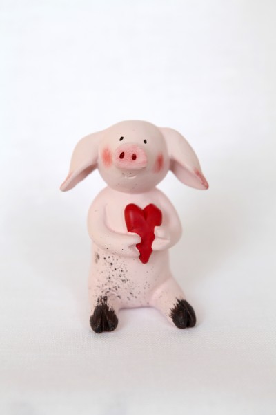 Keramikfigur Glücksbringer Schwein - Saubande Minis - Susi Herz