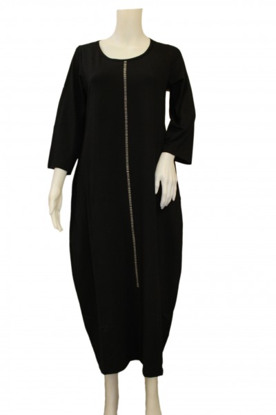 Philomena Christ - Jersey-Kleid mit weisser Deko-Naht - black schwarz