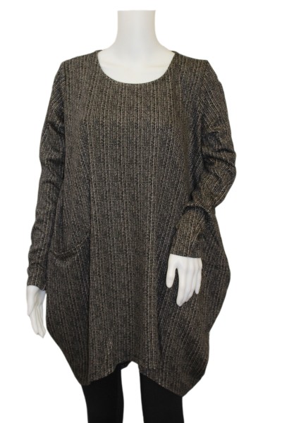Alembika - Kleid Muster - grey schwarz graubraun