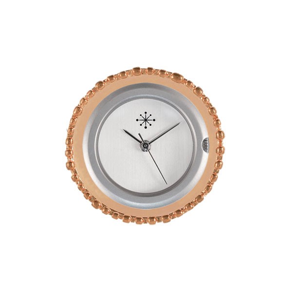 Deja Vu - Schmuckscheibe für Uhr - Edelstahlscheibe - IP rosegold gewölbt 28 mm - E 76