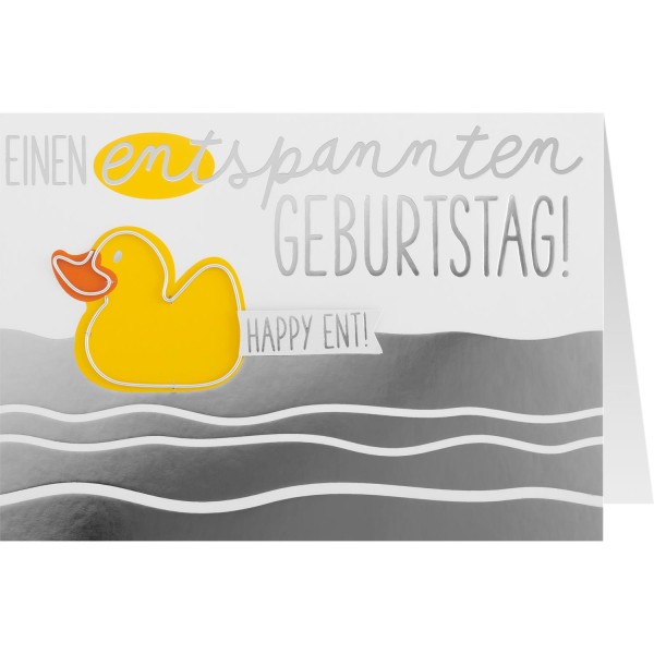 Gruss und Co - Draht-Art-Card - Karte mit Draht-Applikation - Geburtstag Ente