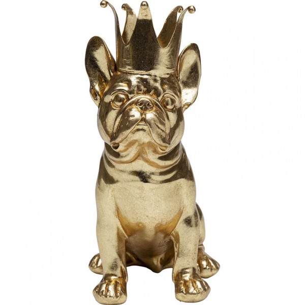Figur Hund Polystein Skulptur Geschenk Dekoration Standfigur Krone Franz.Dogge 