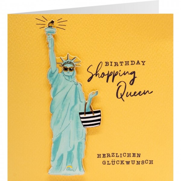 Gruss und Co - Karte Quadratisch Schön - Geburtstag Freiheitsstatue - Shopping Queen
