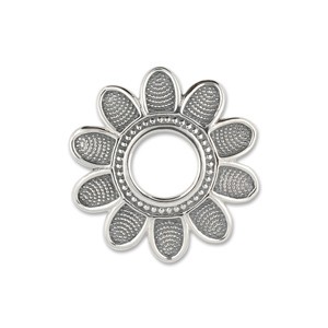 Ring Ding - Silber-Scheibe für Ringe - Salzburg Blume geschwärzt