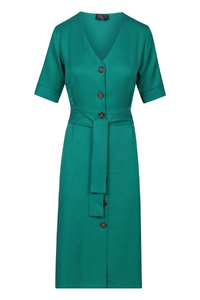 Zilch - Dress Buttons Tencel - emerald grün