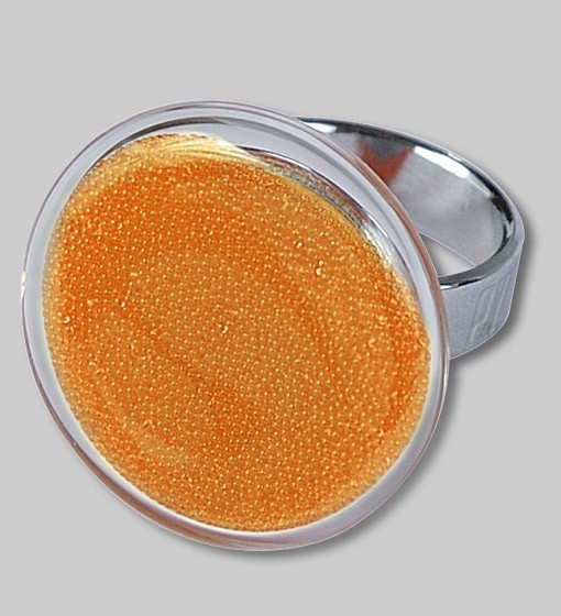 Pylones - Ring - Rococo Plate Fun - Kügelchen Kristall orange