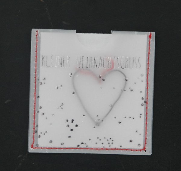 Mini-Karte mit Draht-Anhänger - Geschenkanhänger - Kleiner Weihnachtsgruss - Herz