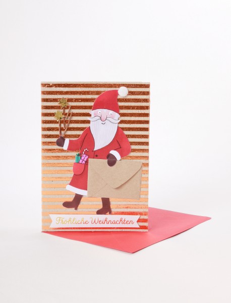 Karte - Winter Briefträger Karte - Santa Weihnachtsmann