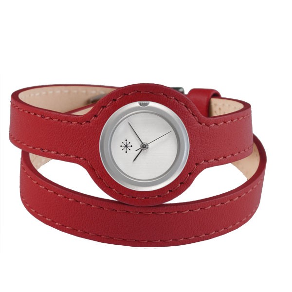 Deja Vu - Armband für Uhr - Wickeluhrenband 12mm lang 42 cm rot Udl 36