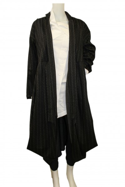 Amma - Jacke Jacket KA622 - schwarz mit weissen Strichen lang