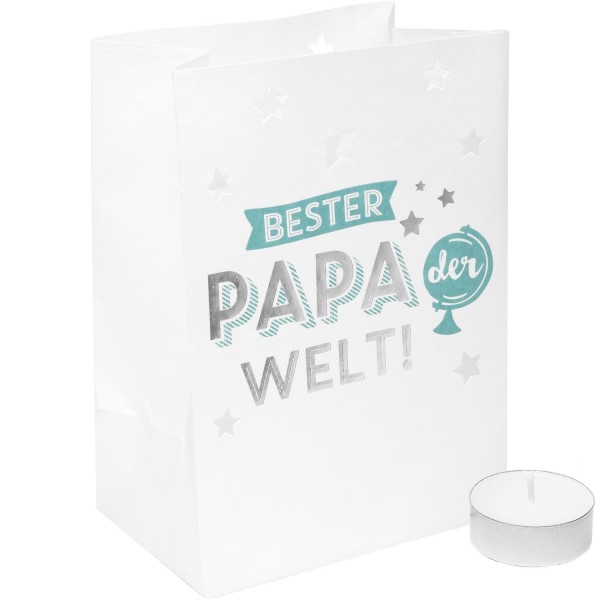 Gruss und Co - Lichttüte - Tüte inkl. Teelicht - Bester Papa der Welt