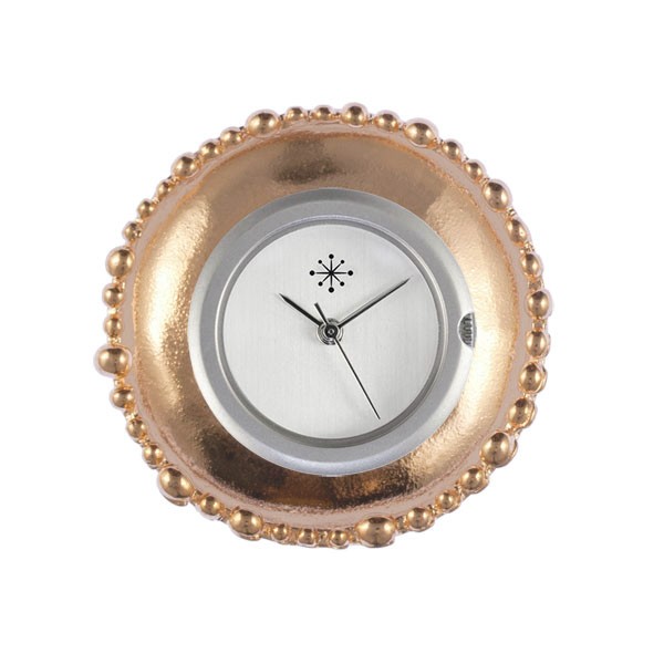 Deja Vu - Schmuckscheibe für Uhr - Edelstahlscheibe - IP rosegold gewölbt 33 mm - E 73