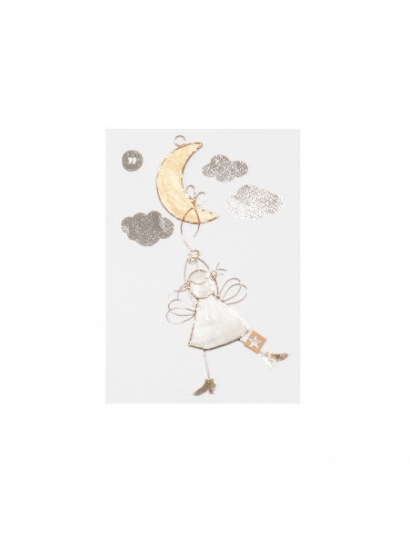 Schwebender Engel - Engelsfigur Anhänger - Engel mit Mond