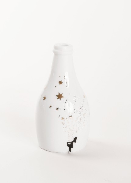 Mini Winter Flaschenvase - Mini-Blumenvase aus Porzellan Weihnachten - Sterntaler