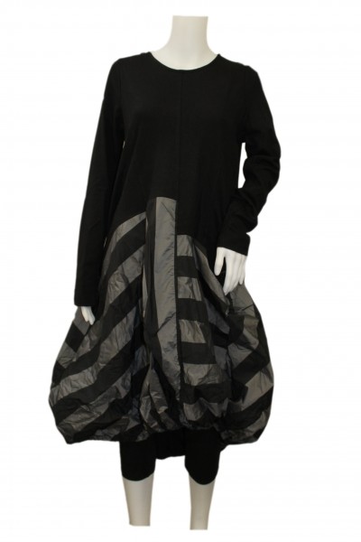Alembika - Kleid Ballonkleid - Stripes Streifen schwarz silber