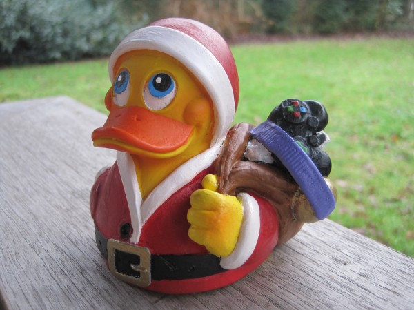 Lanco Badeente Quietscheente Gummiente - Weihnachtsmann Duck