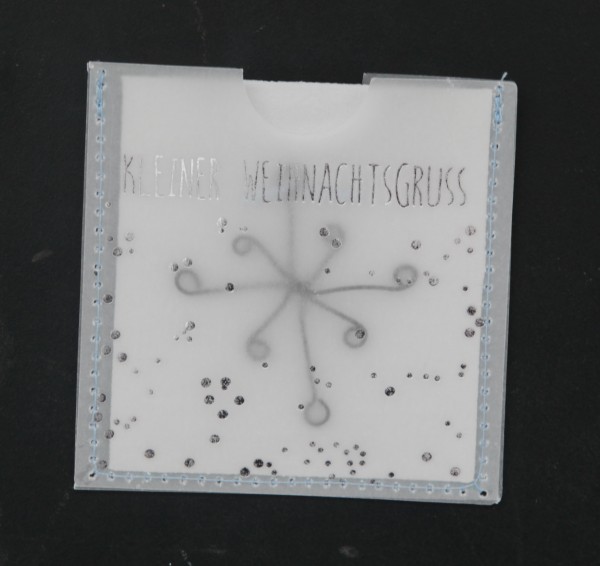 Mini-Karte mit Draht-Anhänger - Geschenkanhänger - Kleiner Weihnachtsgruss - Schneeflocke