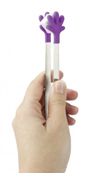 Mini Zuckerzange - Gebäckzange Servierzange Hände - Snap - violett lila