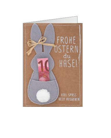 Gruss und Co - Karte Glückwunschkarte Ostern - Geldgeschenk - Frohe Ostern du Hase