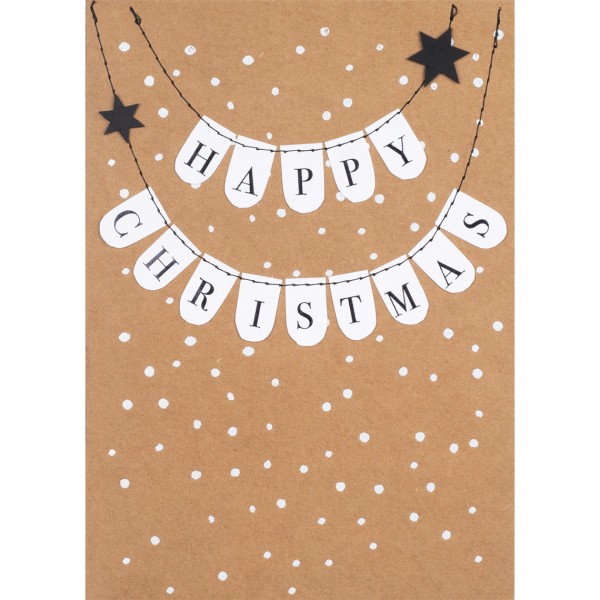 Karte - Weihnachtskarte - Wimpelkettenkarte - Happy Christmas