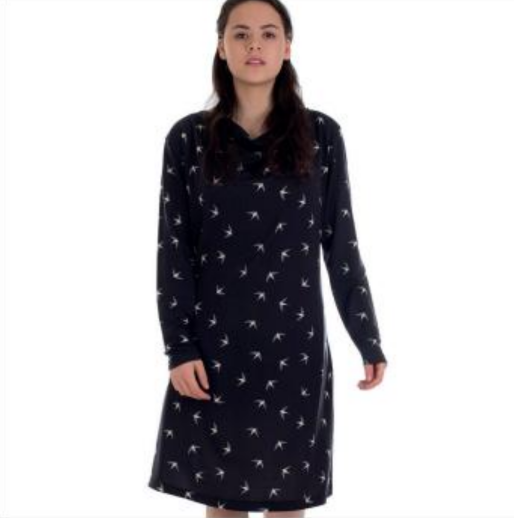 Froy & Dind - Kleid Dress Mimi - Hirondelle - Vögel-Muster schwarz grau