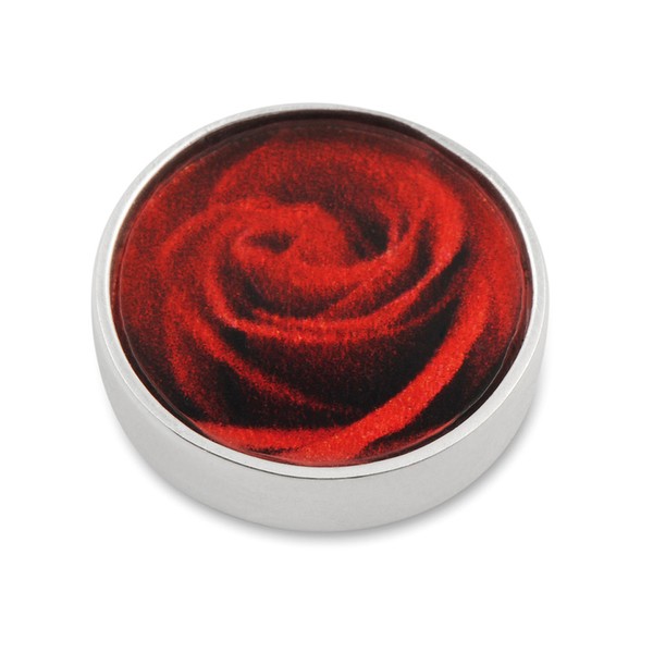 Ring Ding - Top für Ringe - Silber Acryl Red Rose Rund 14mm