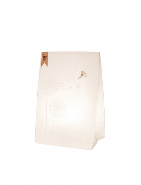 Lichtbeutel - Lichttüte aus Stoff - Kerzen-Leuchte - Pusteblume