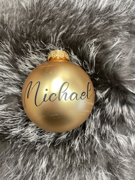 Personalisierte Weihnachtskugel - Christbaumkugel mit Name - gold mit Beschriftung