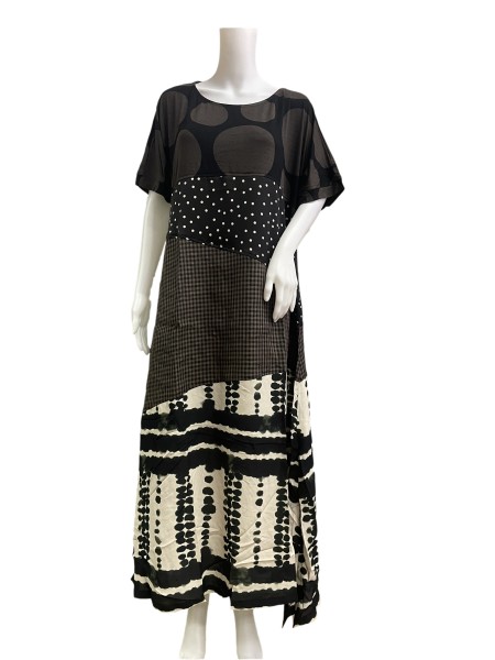 Alembika - Kleid - Dress SD512 Mustermix schwarz braun creme - Savanna