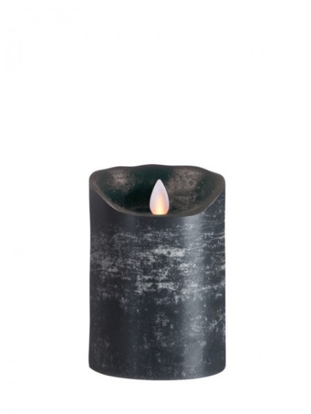 Echtwachs - LED Kerze mit Batteriebetrieb - Flame Led - schwarz 12,5 cm