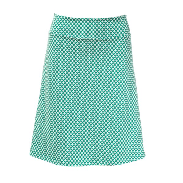 Froy & Dind - Rock Skirt Long Art Deco - Muster grün blau weiss