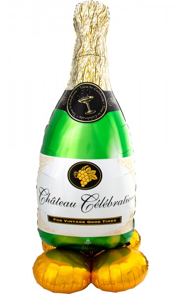 Airloonz - Stehender Folienballon Deko-Ballon Sektflasche Chateau Celebration - Wine Bottle Greeter