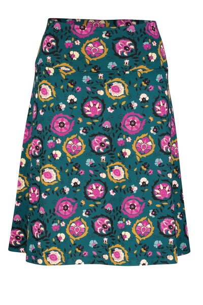Zilch - Rock Skirt Wide - floral pine - Blumen-Muster dunkelgrün bunt