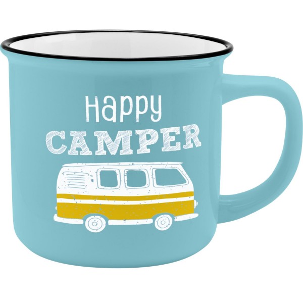 Gruss und Co - Lieblingsbecher - Porzellan-Tasse Emaille-Look - Happy Camper