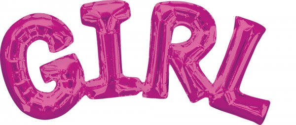 Folienballon zum Aufhängen Schriftzug - Air Filled Balloons - Geburt Taufe - Girl pink