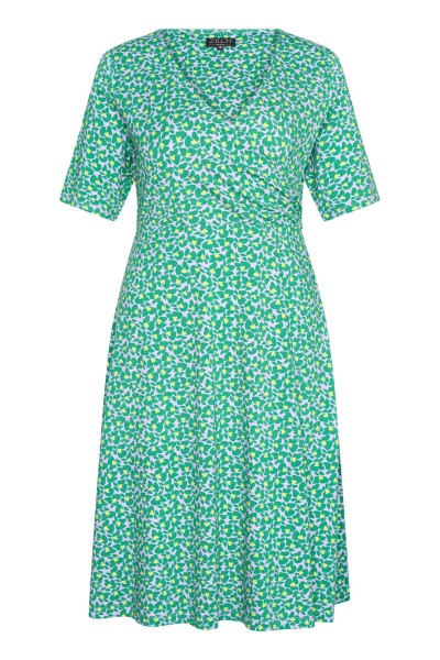 Zilch - Dress Cross - Kleid - butterfly apple - Muster grün flieder gelb