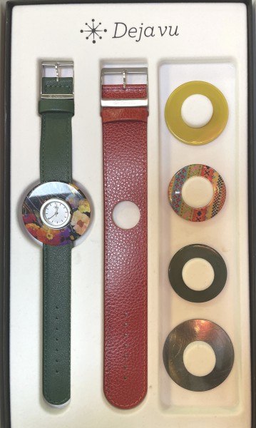 Deja Vu - Uhrenset Starterset Spar-Set - Premium-Set - Uhr C 201 rot grün bunt