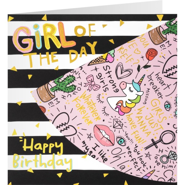 Gruss und Co - Partyhütchen-Karte - Karte mit Partyhut - Geburtstag - Einhorn - Girl of the Day