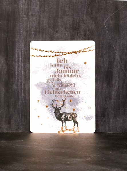 Karte - Winterwelt Postkarte Weihnachten - Hirsch