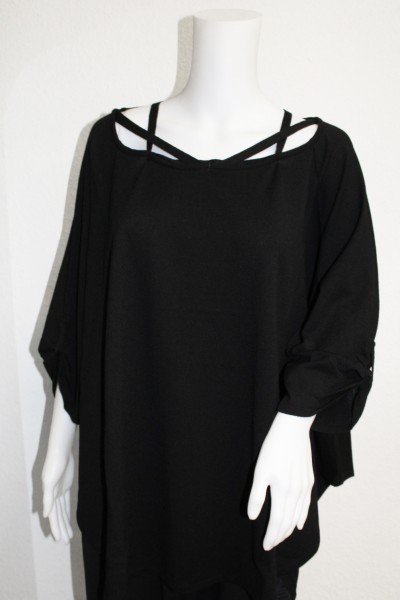 Philomena Christ - Pulli Shirt California mit Deko-Halsbänder - black schwarz