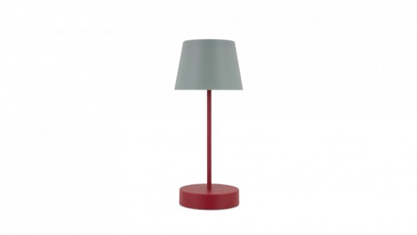 Remember - akkubetriebene Tischleuchte LED 3 Stufen - Oscar cozy - rot graugrün