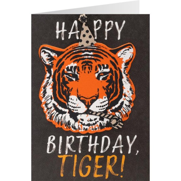 Gruss und Co - Lederkarte Geburtstag Tiger - Happy Birthday Tiger