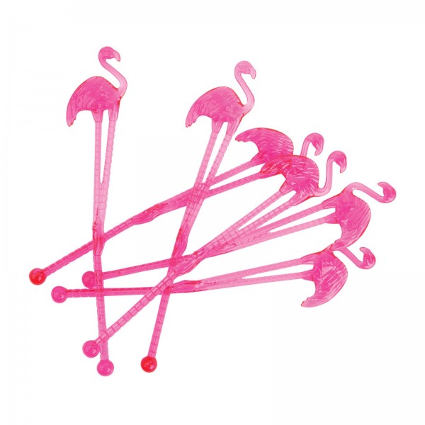 Flamingo Cocktailrührer Rühr-Stäbchen Flamingo Stirrers - 12er-Set
