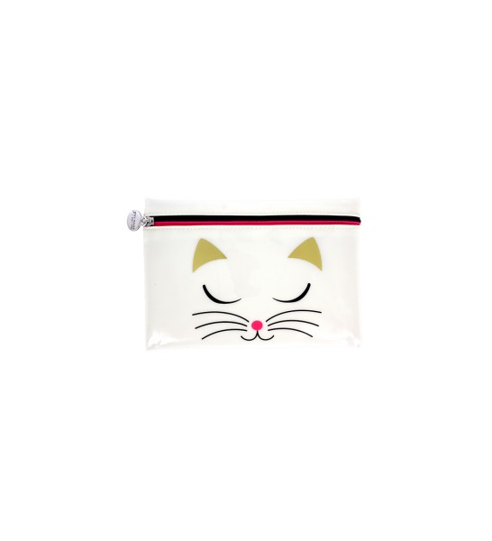 Pylones - Kosmetik-Tasche Kulturbeutel - Make Up Pouch - White Cat Katze